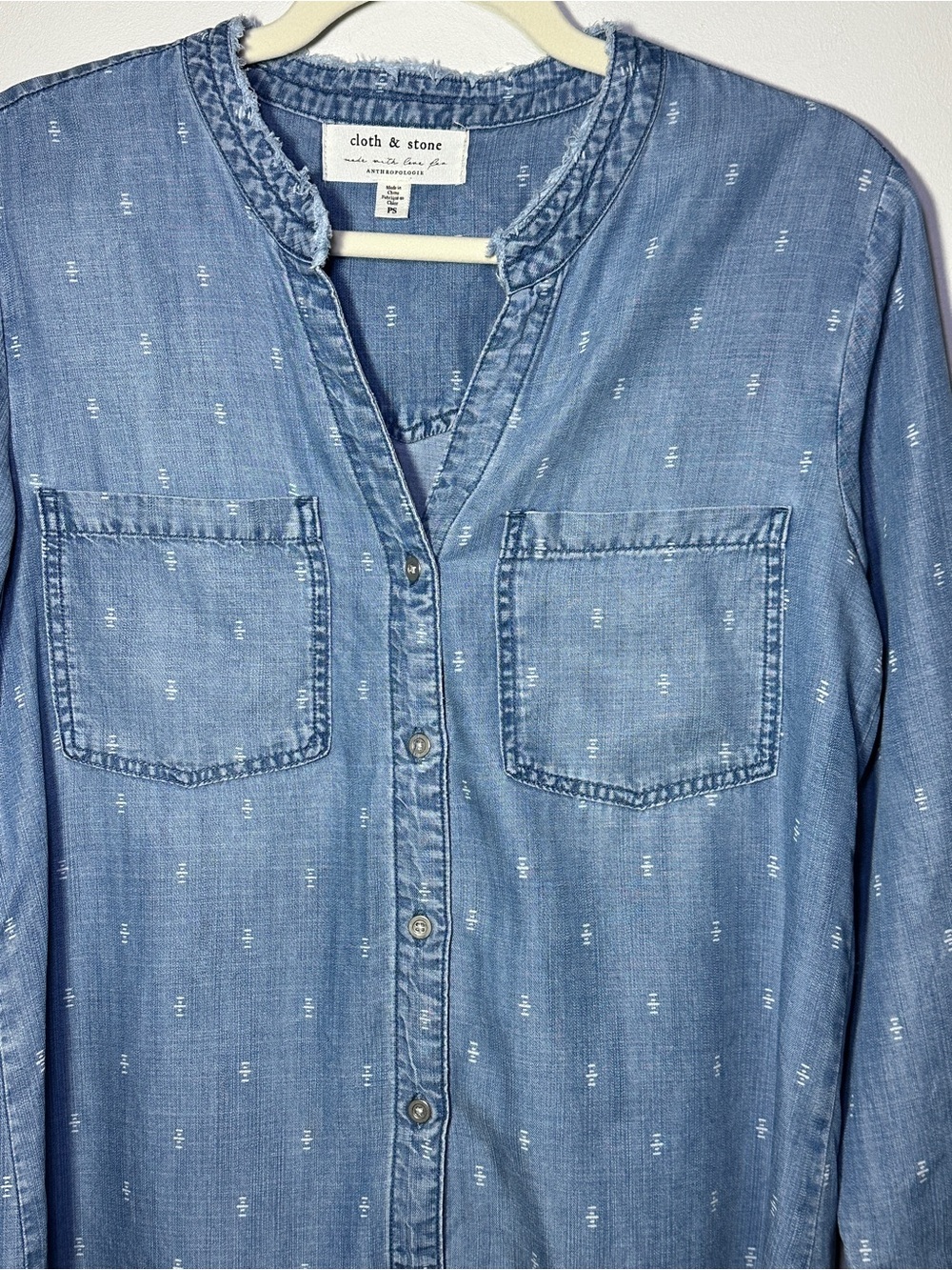 Cloth & Stone MaryLou Chambray Shirt Dress size Small Petite - Picture 4 of 11